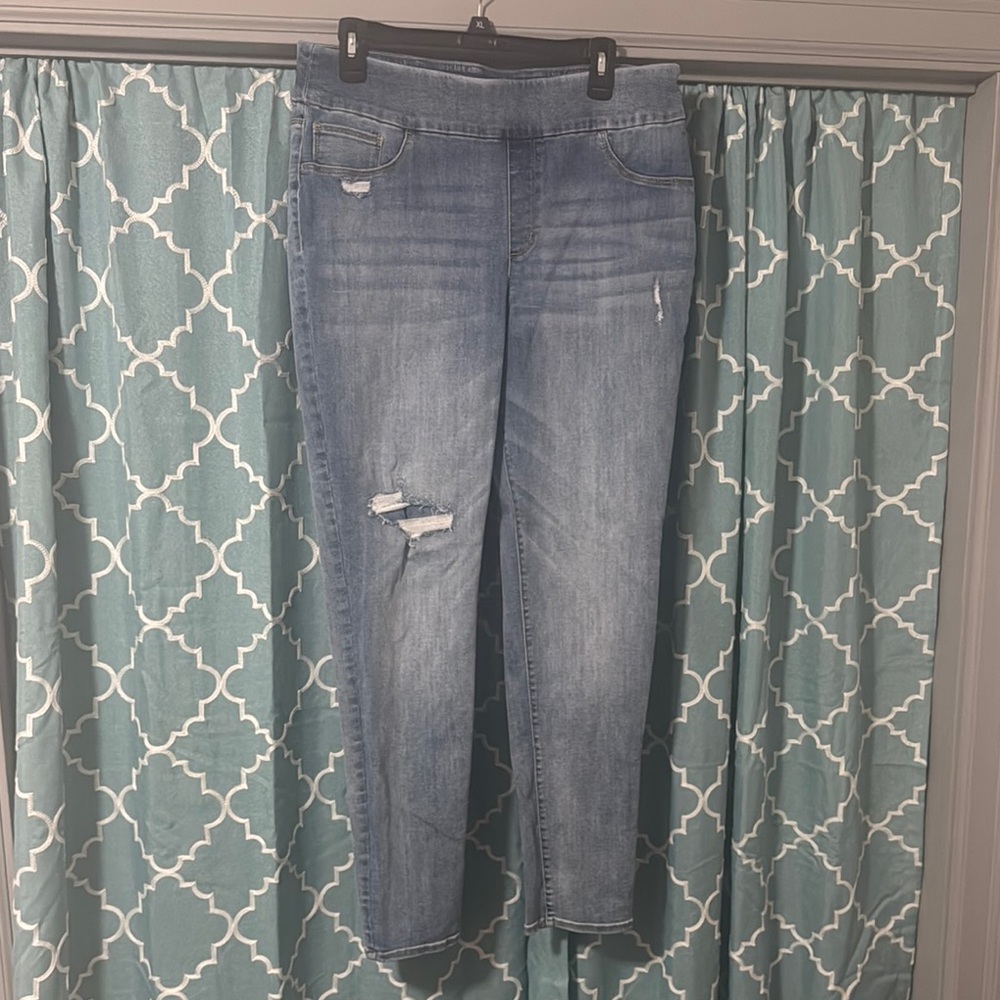 Chico's Light Blue Distressed Jeggings